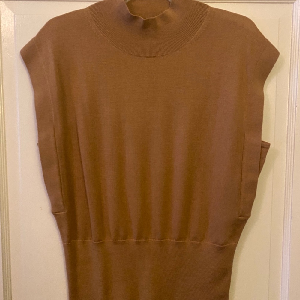 Banana Republic Tan Merino Wool Sleeveless Sweater